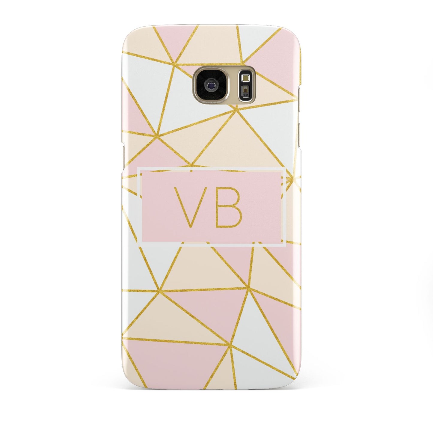 Personalised Gold Initials Geometric Samsung Galaxy S7 Edge Case