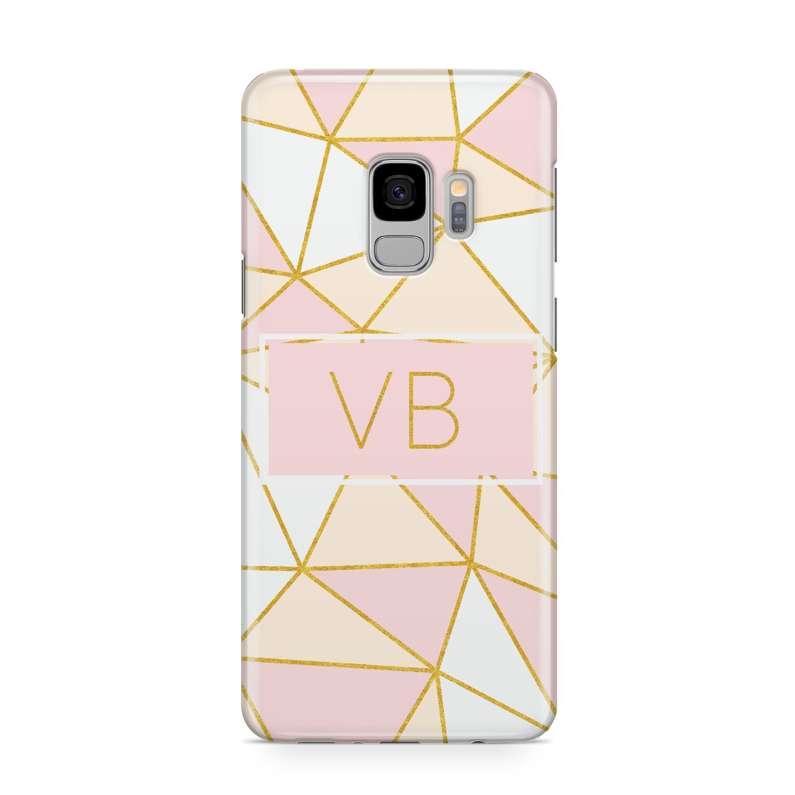 Personalised Gold Initials Geometric Samsung Galaxy S9 Case