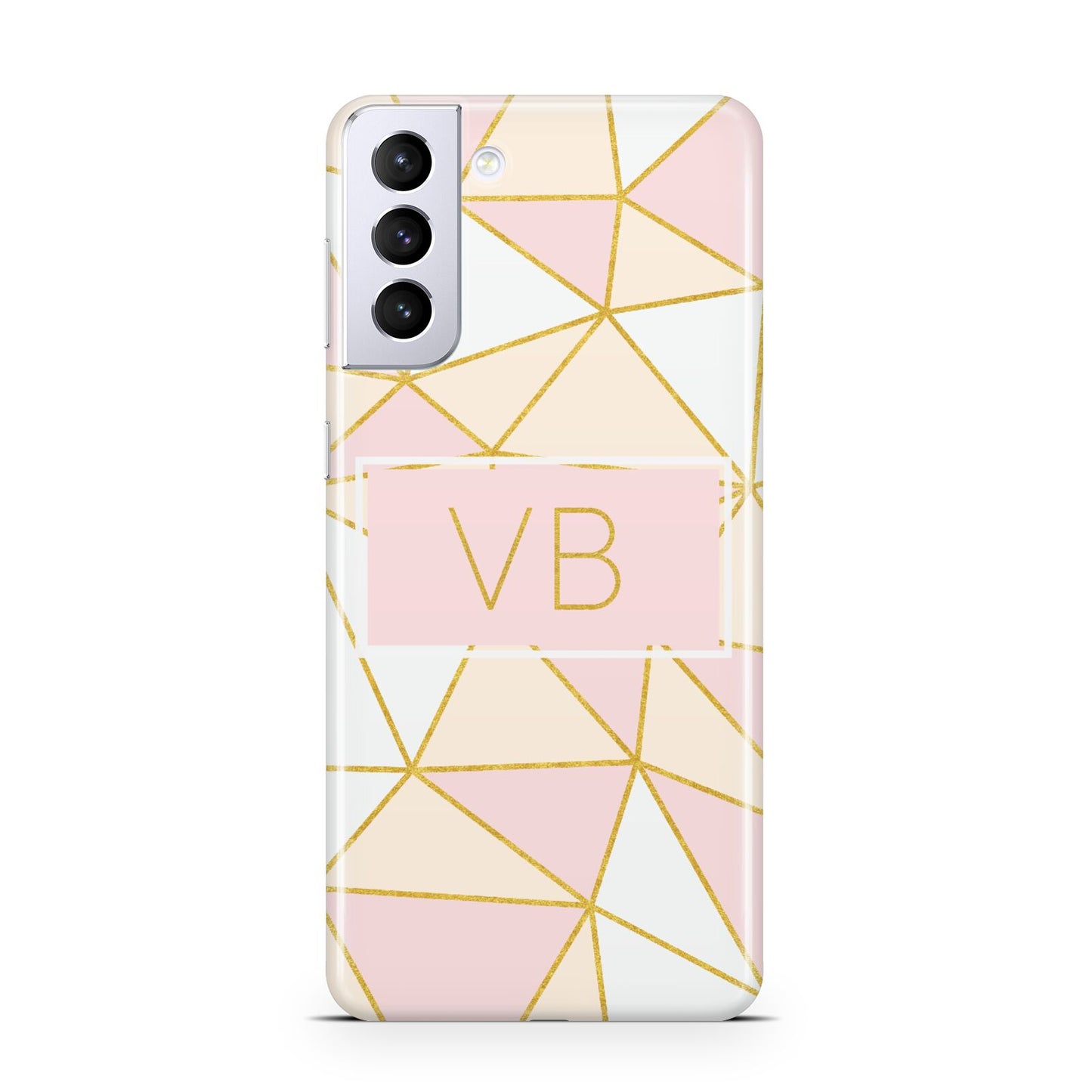 Personalised Gold Initials Geometric Samsung S21 Plus Case