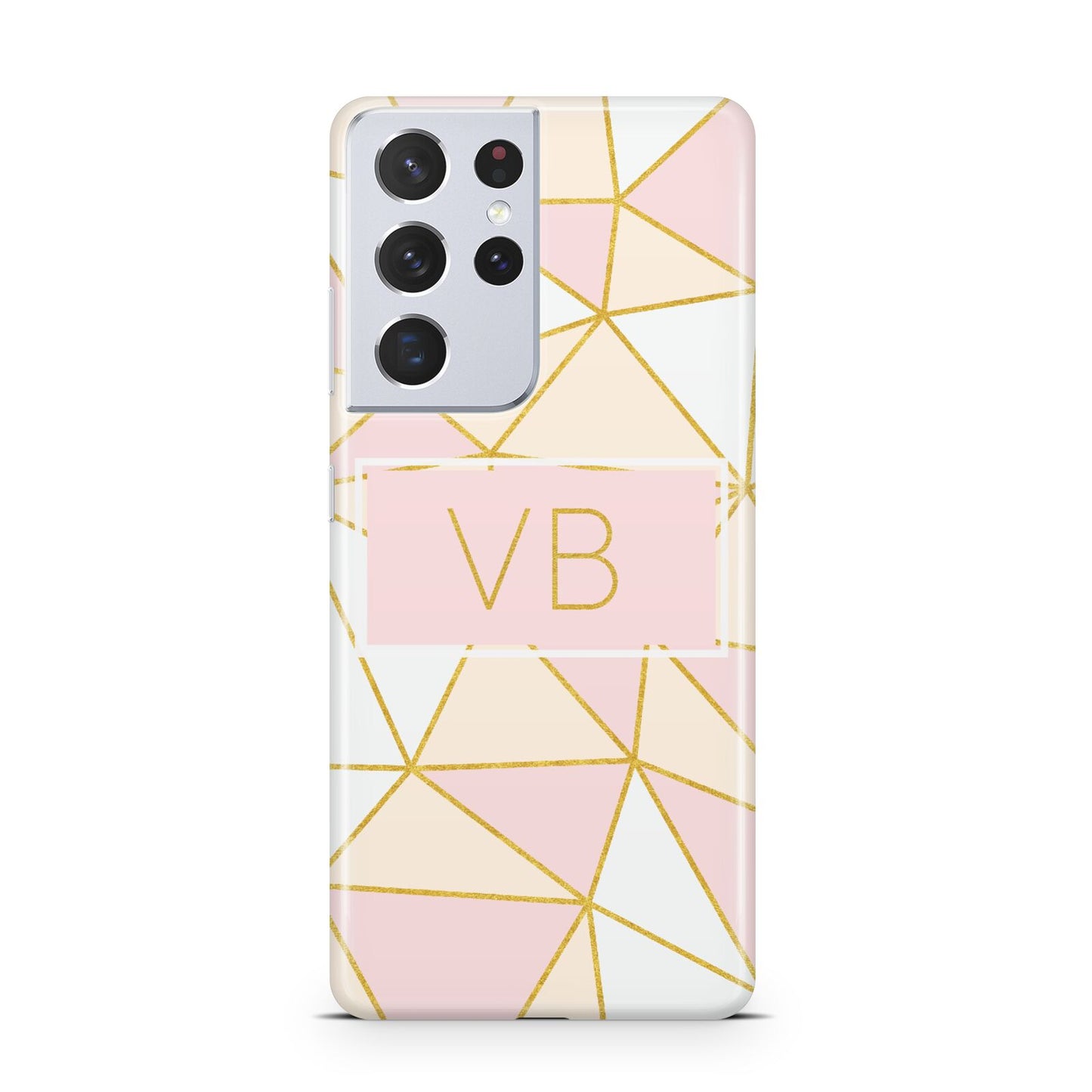 Personalised Gold Initials Geometric Samsung S21 Ultra Case