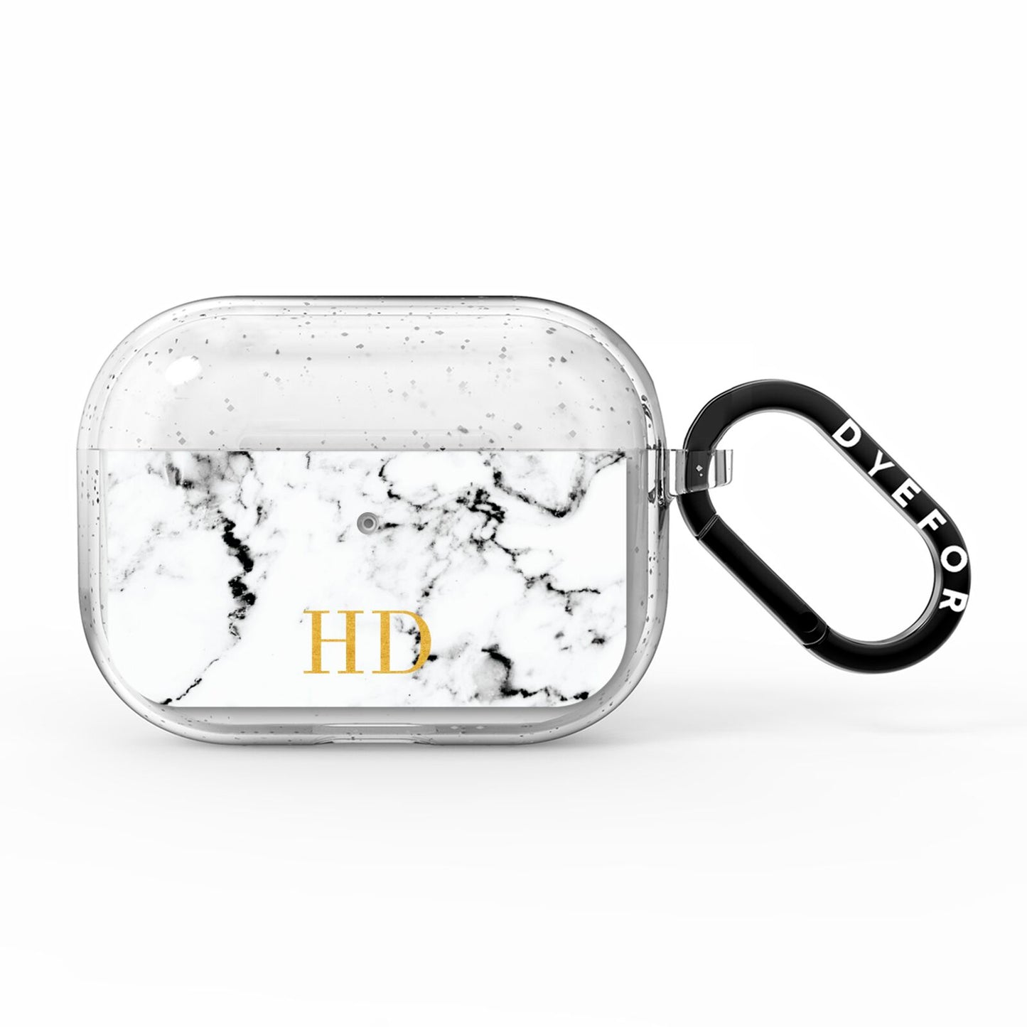 Personalised Gold Initials Marble New AirPods Pro Glitter Case