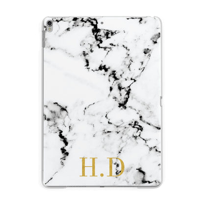 Personalised Gold Initials Marble New Apple iPad Silver Case