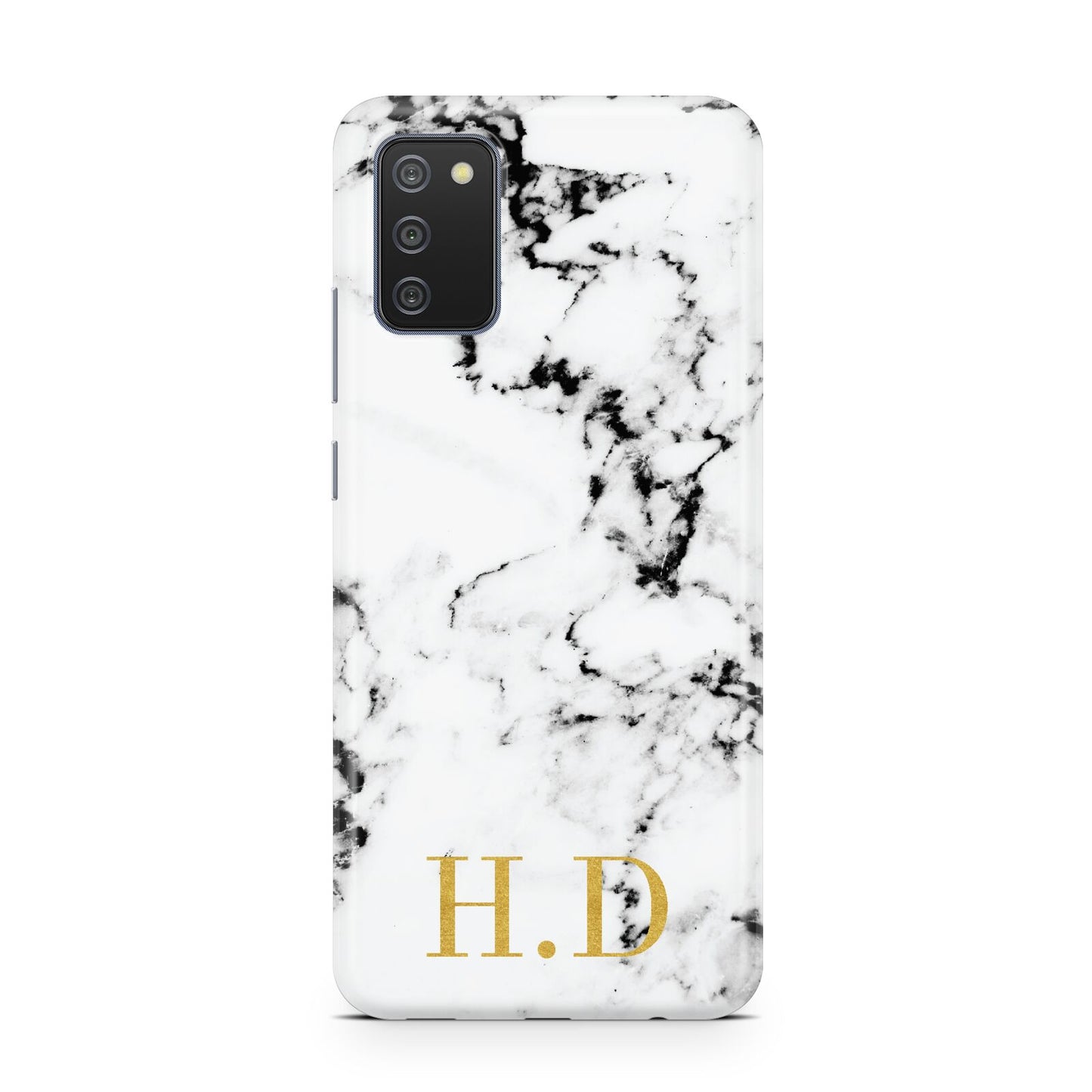 Personalised Gold Initials Marble New Samsung A02s Case