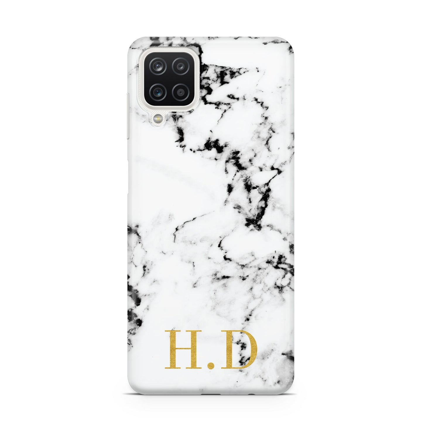 Personalised Gold Initials Marble New Samsung M12 Case