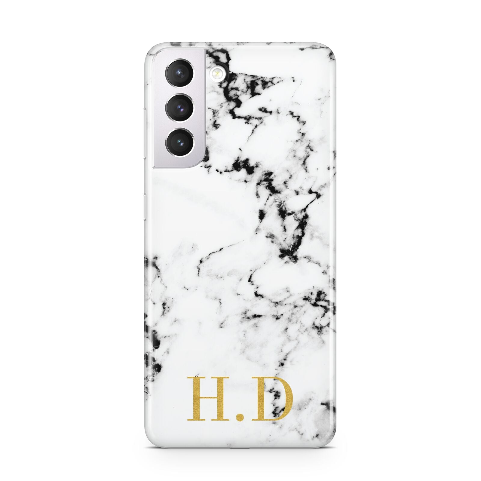 Personalised Gold Initials Marble New Samsung S21 Case