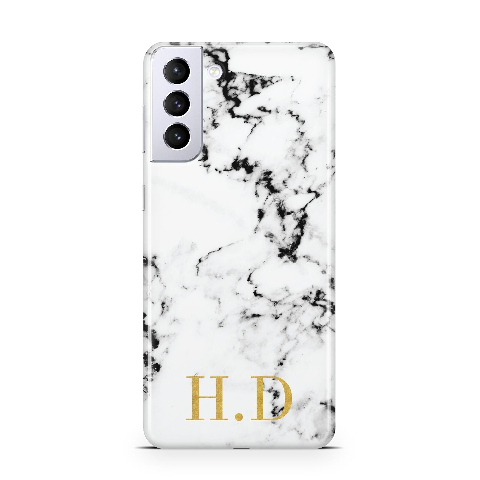 Personalised Gold Initials Marble New Samsung S21 Plus Case