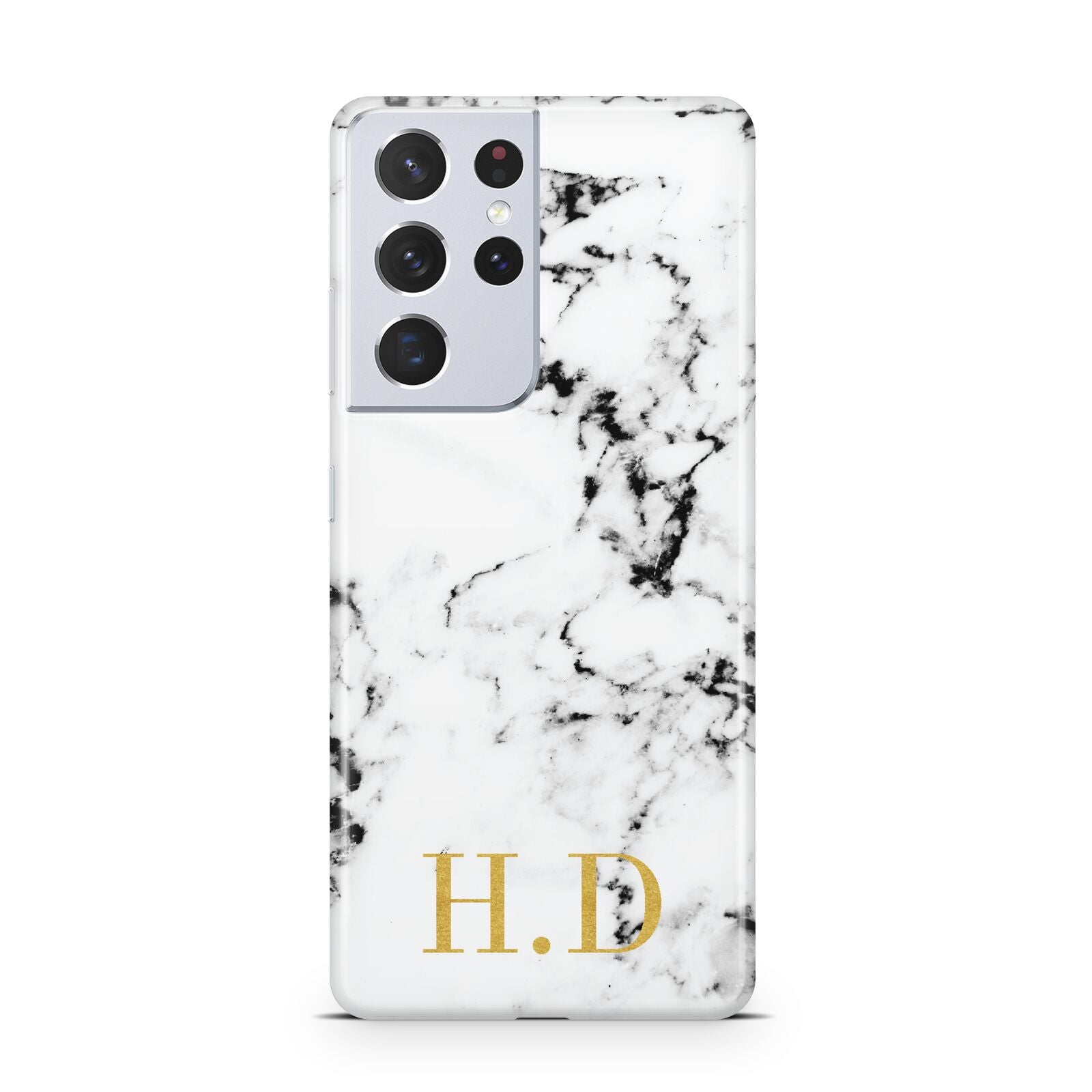 Personalised Gold Initials Marble New Samsung S21 Ultra Case