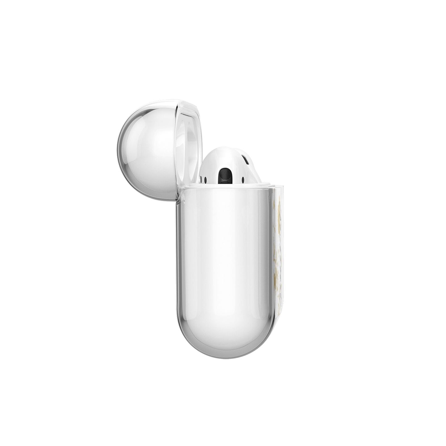 Personalised Gold Ink Splash AirPods Case Side Angle