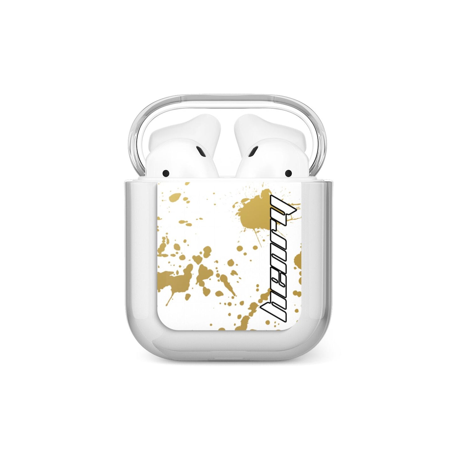 Personalised Gold Ink Splash AirPods Case