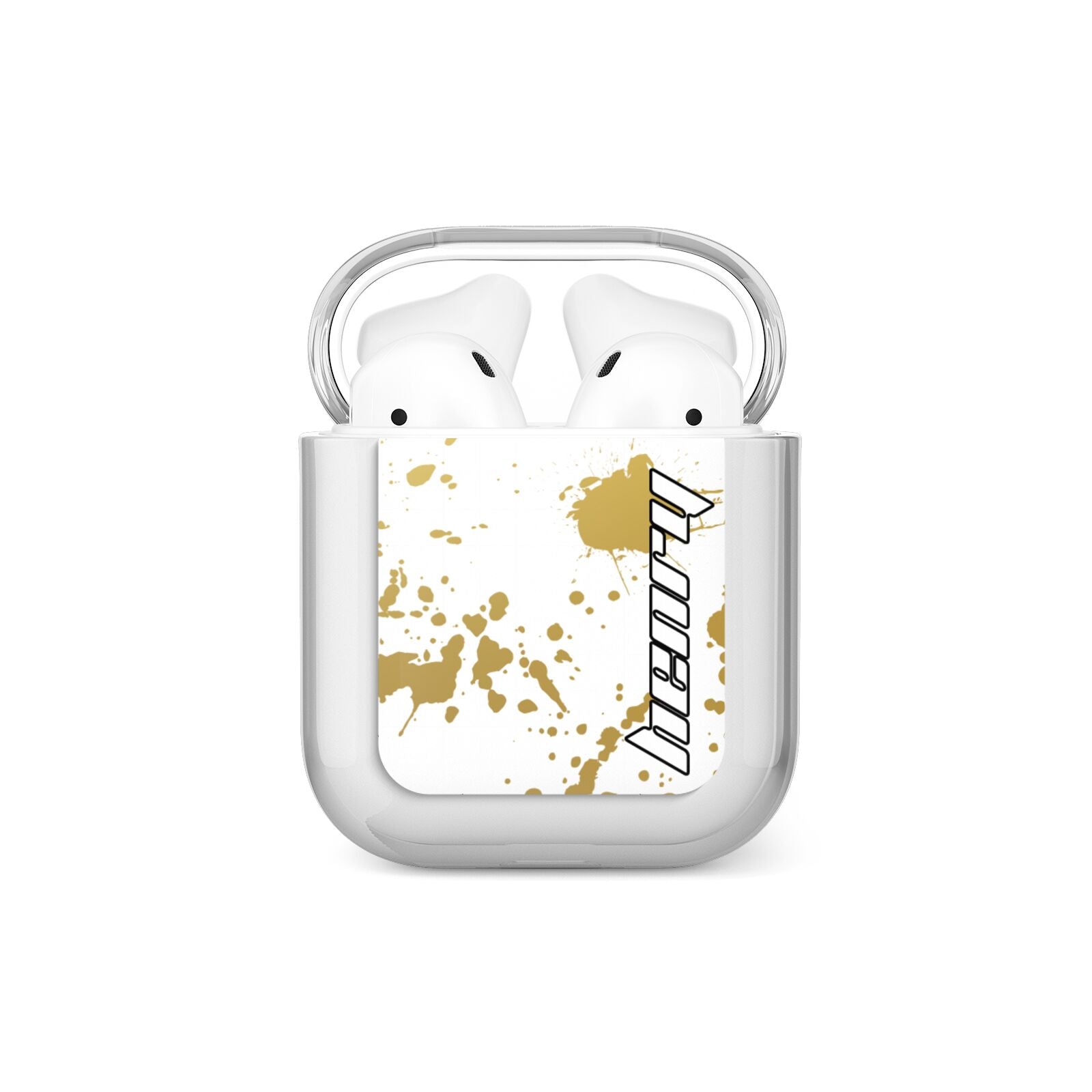 Personalised Gold Ink Splash AirPods Case