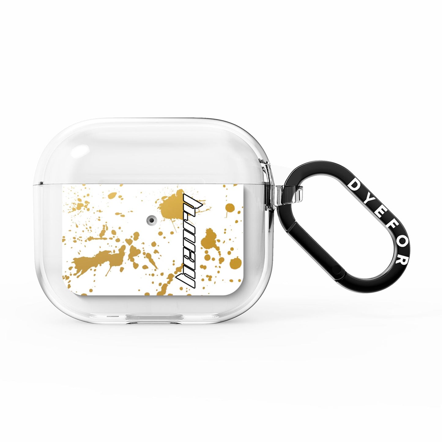 Personalised Gold Ink Splash AirPods Clear Case 3rd Gen