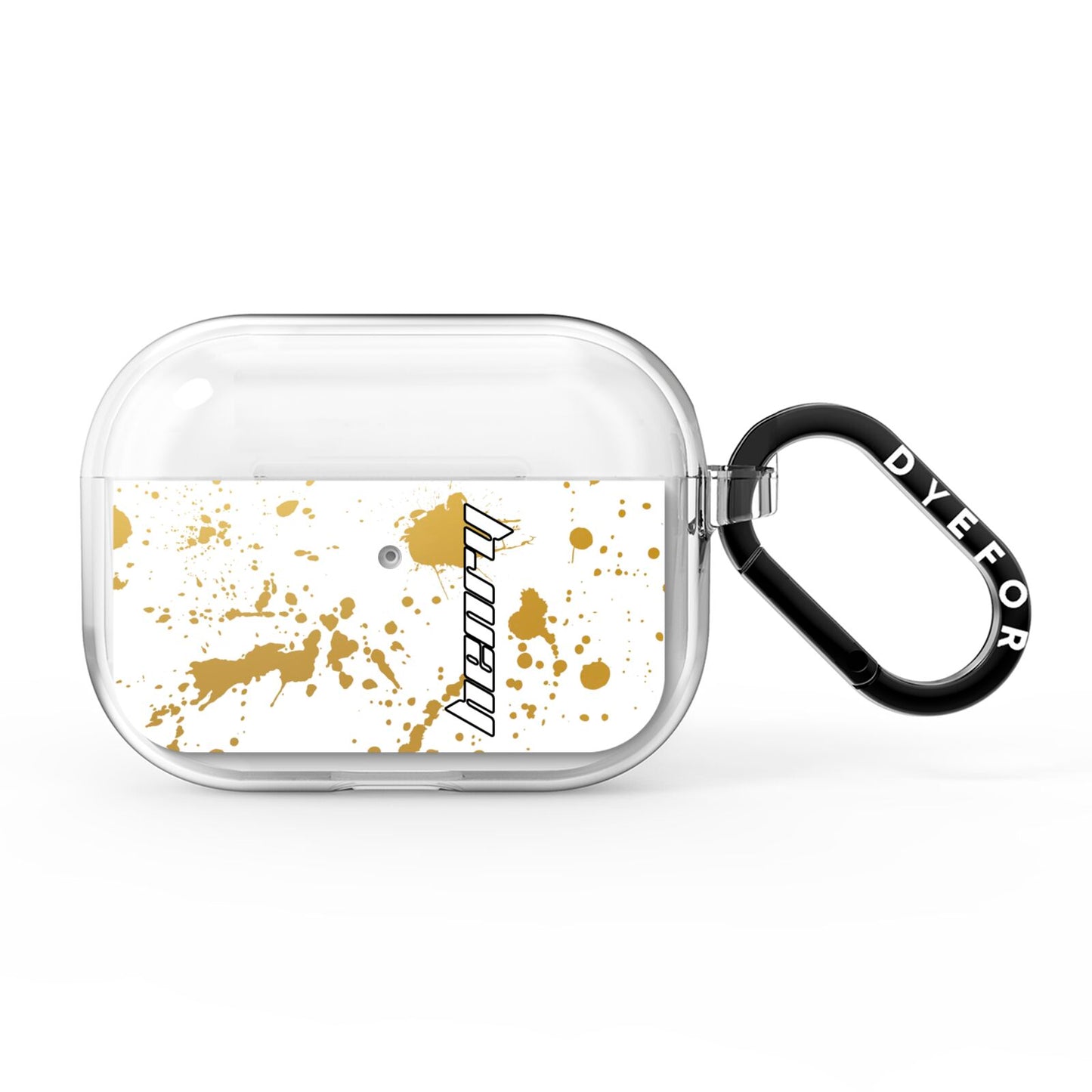 Personalised Gold Ink Splash AirPods Pro Clear Case