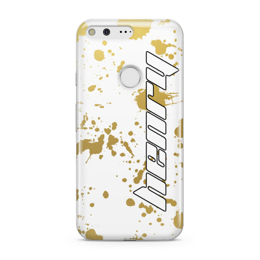 Personalised Gold Ink Splash Google Pixel Case