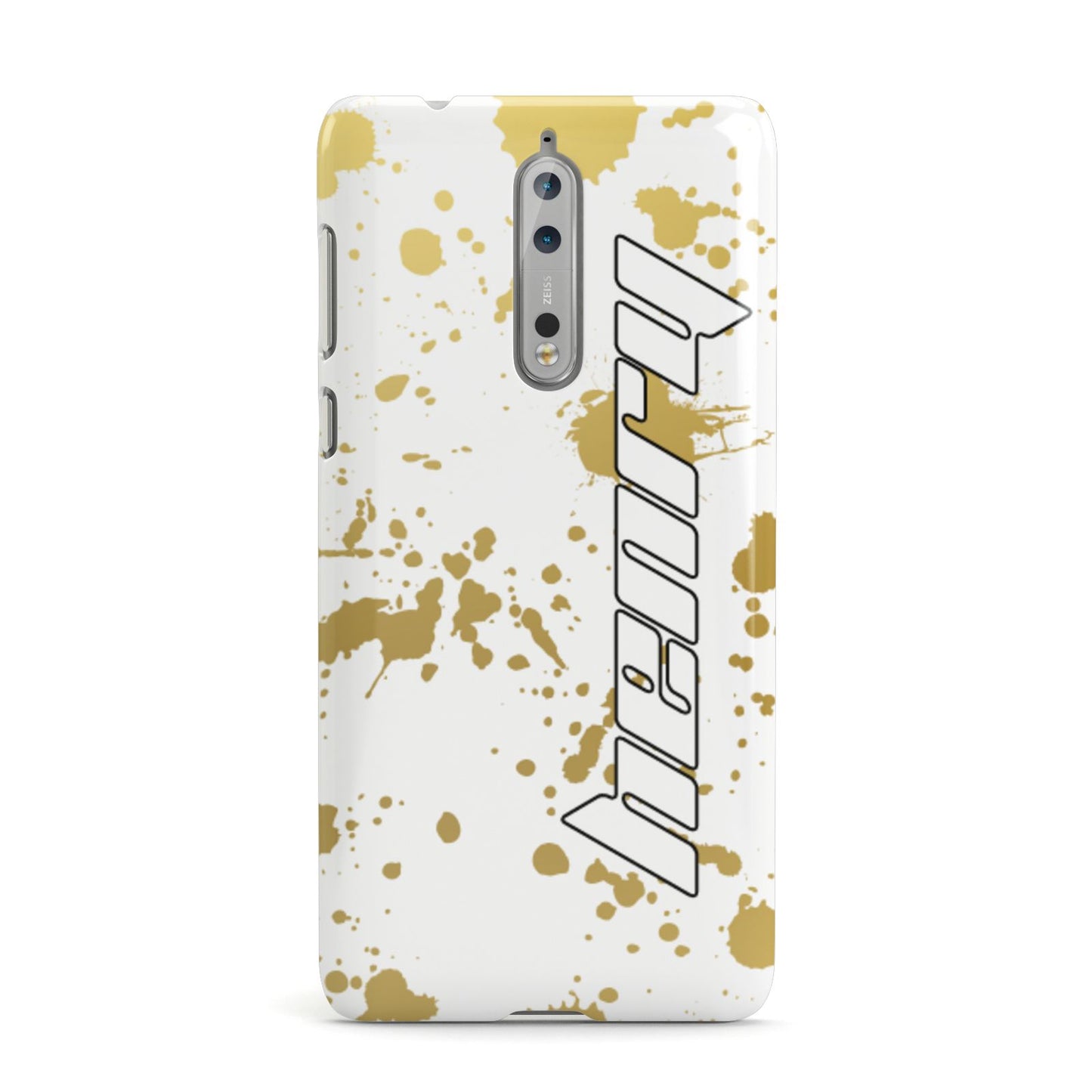 Personalised Gold Ink Splash Nokia Case