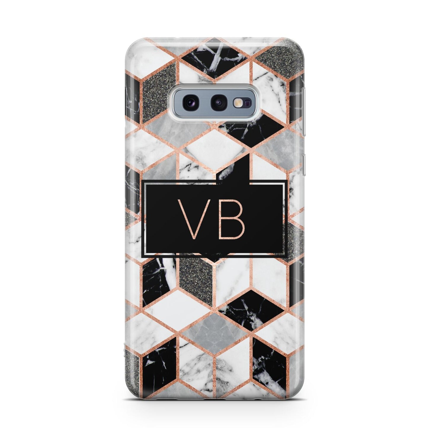 Personalised Gold Leaf Initials Marble Samsung Galaxy S10E Case