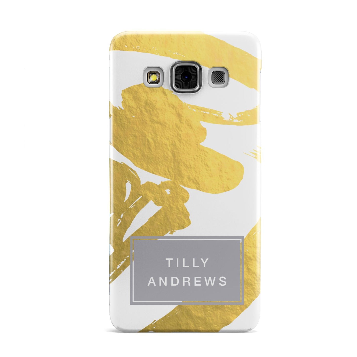 Personalised Gold Leaf White With Name Samsung Galaxy A3 Case