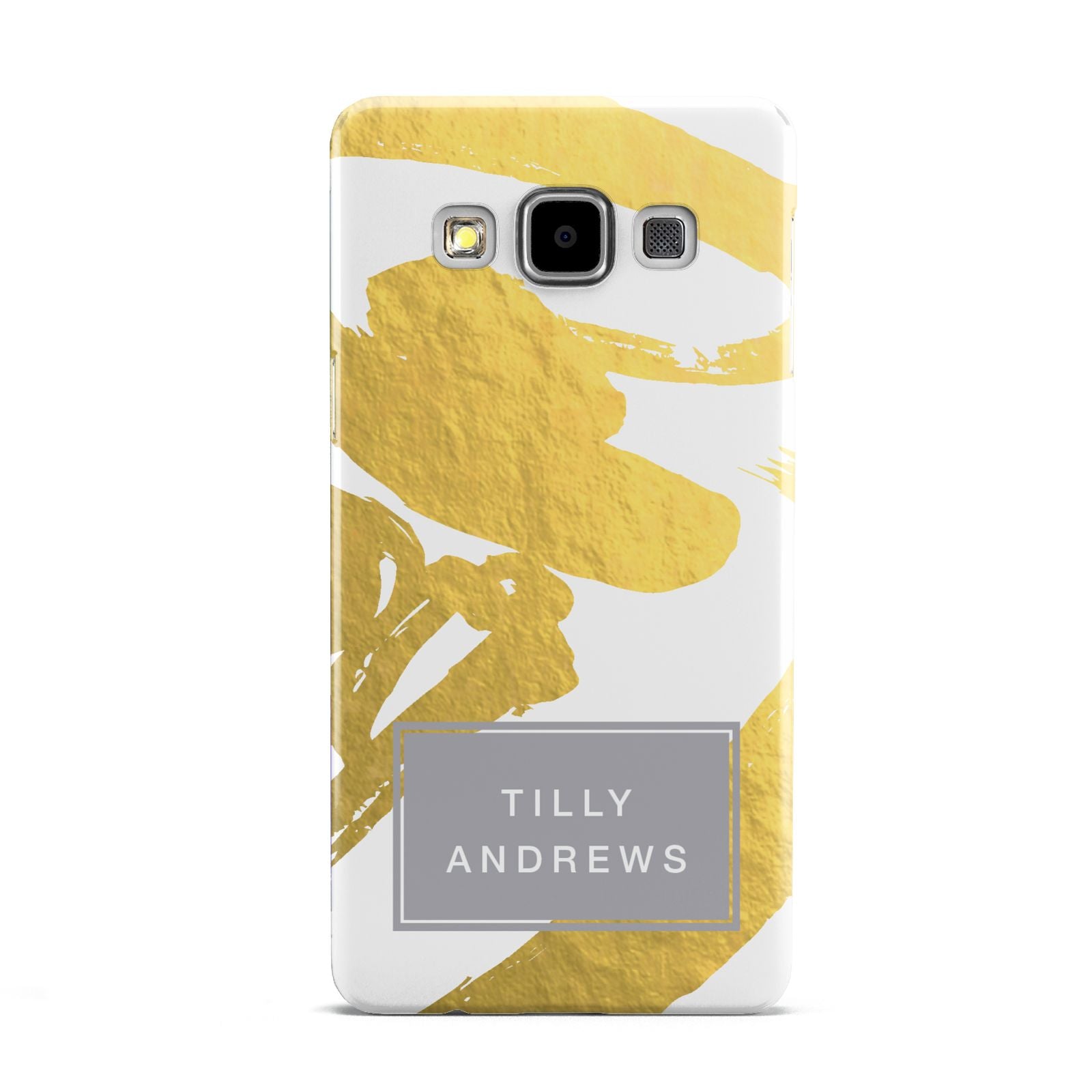 Personalised Gold Leaf White With Name Samsung Galaxy A5 Case