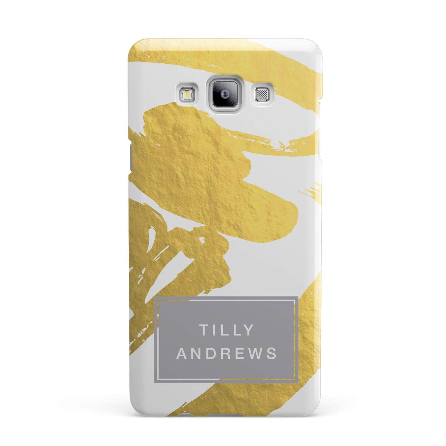 Personalised Gold Leaf White With Name Samsung Galaxy A7 2015 Case