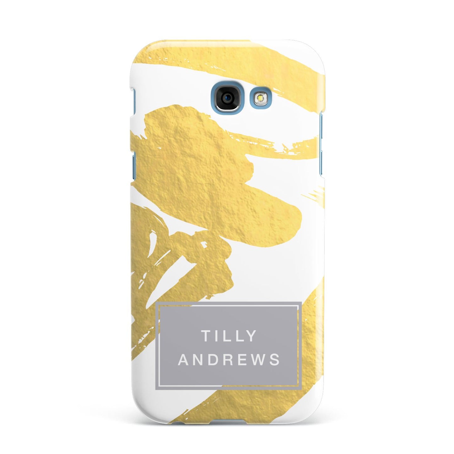 Personalised Gold Leaf White With Name Samsung Galaxy A7 2017 Case