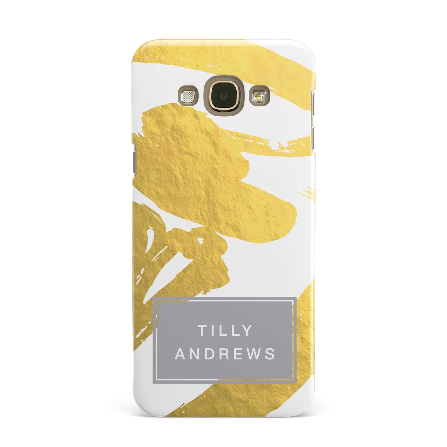 Personalised Gold Leaf White With Name Samsung Galaxy A8 Case