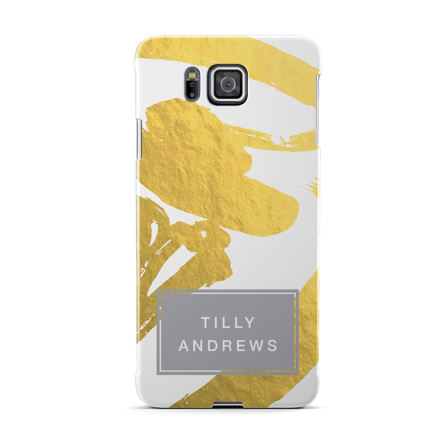 Personalised Gold Leaf White With Name Samsung Galaxy Alpha Case