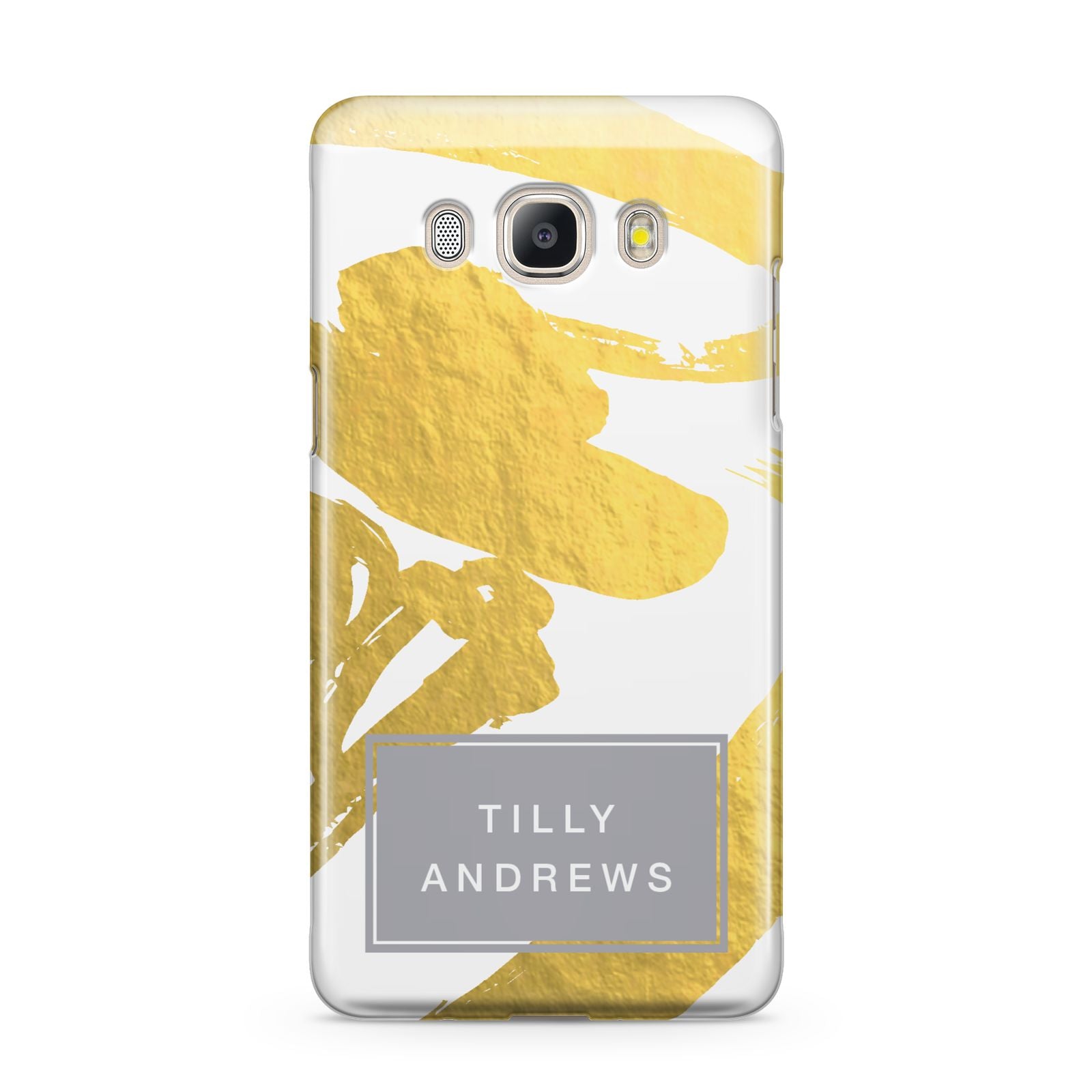 Personalised Gold Leaf White With Name Samsung Galaxy J5 2016 Case