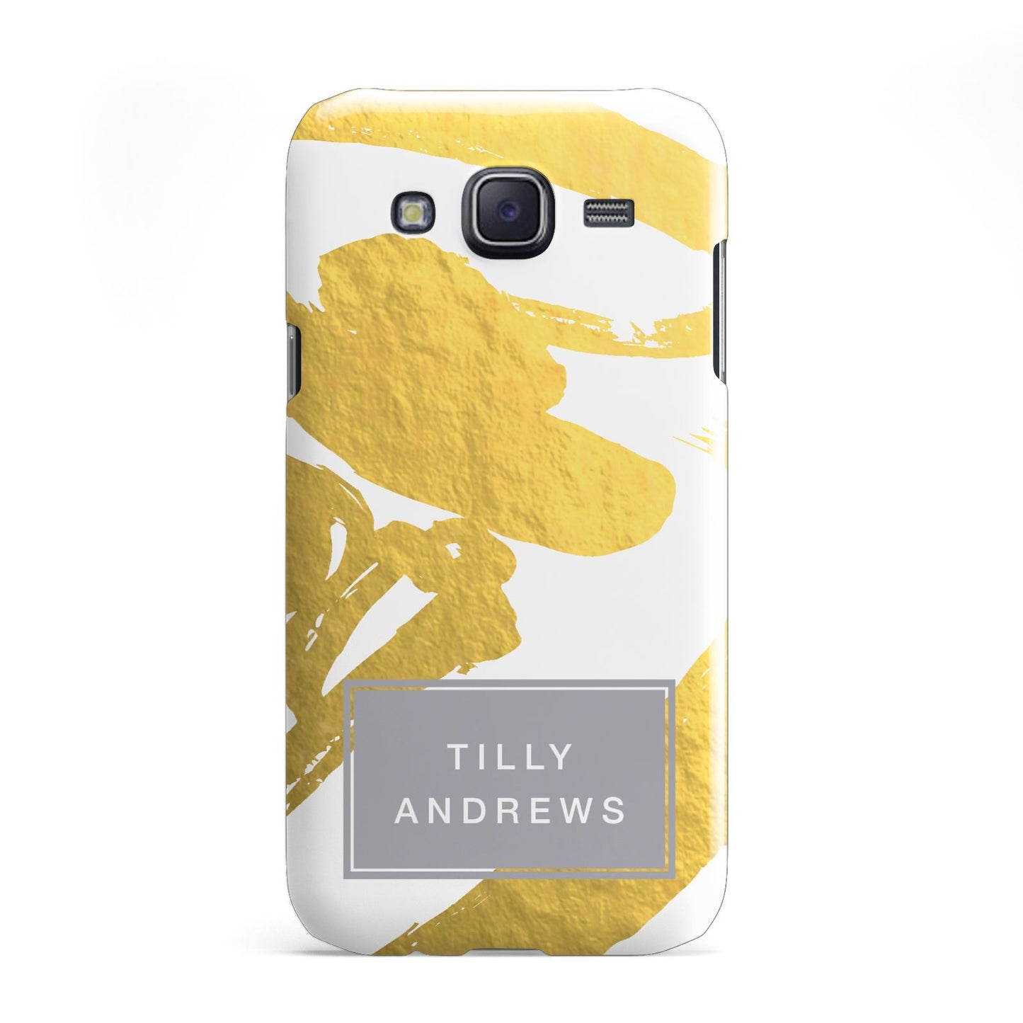 Personalised Gold Leaf White With Name Samsung Galaxy J5 Case