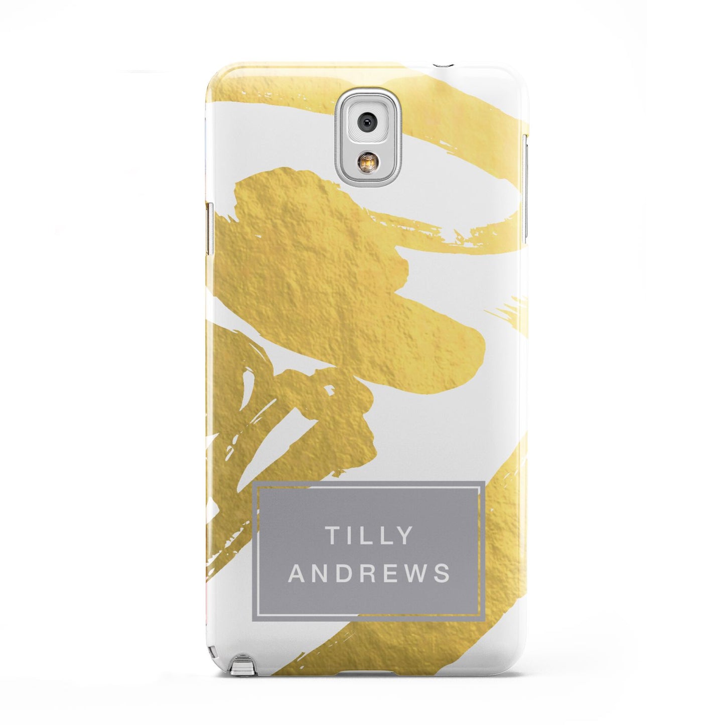 Personalised Gold Leaf White With Name Samsung Galaxy Note 3 Case