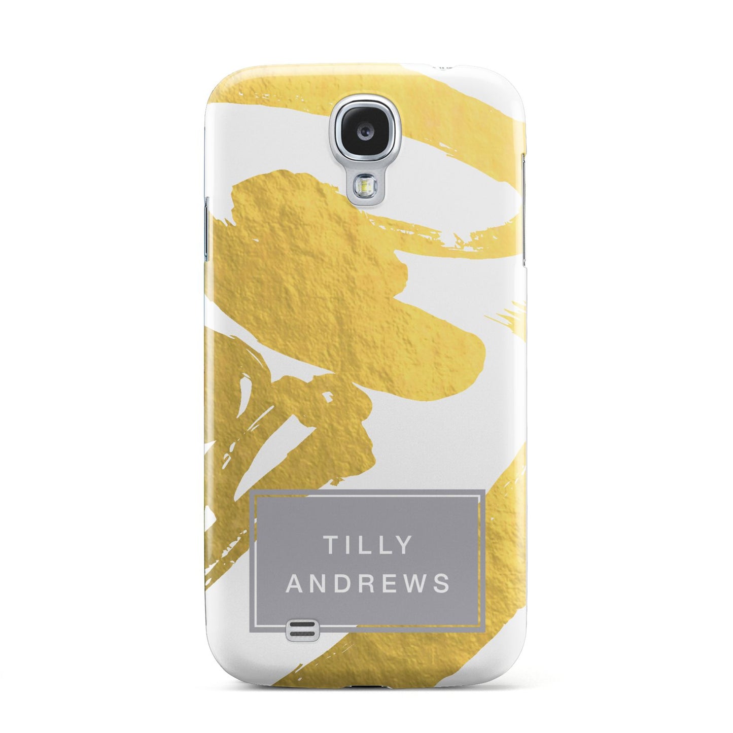 Personalised Gold Leaf White With Name Samsung Galaxy S4 Case