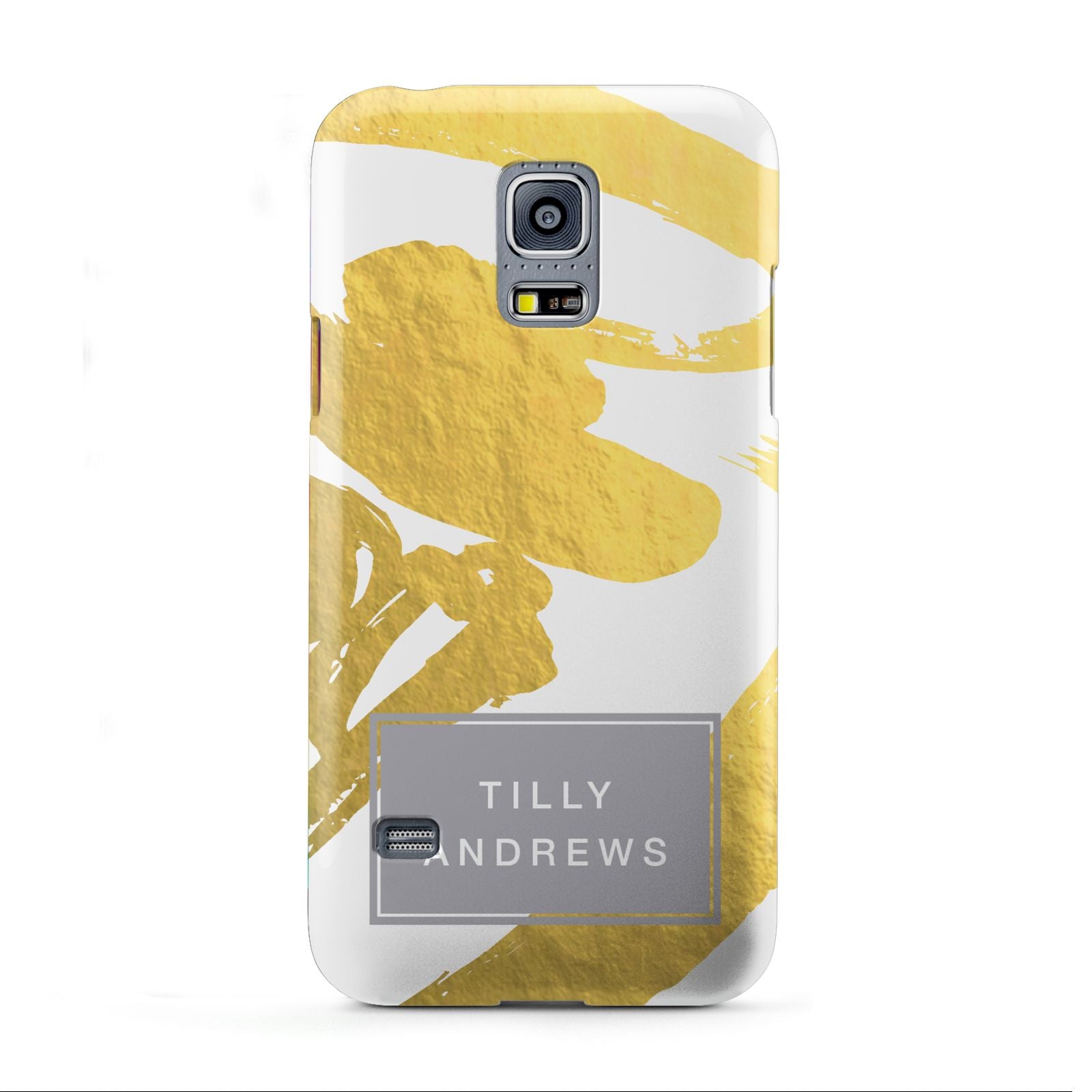 Personalised Gold Leaf White With Name Samsung Galaxy S5 Mini Case