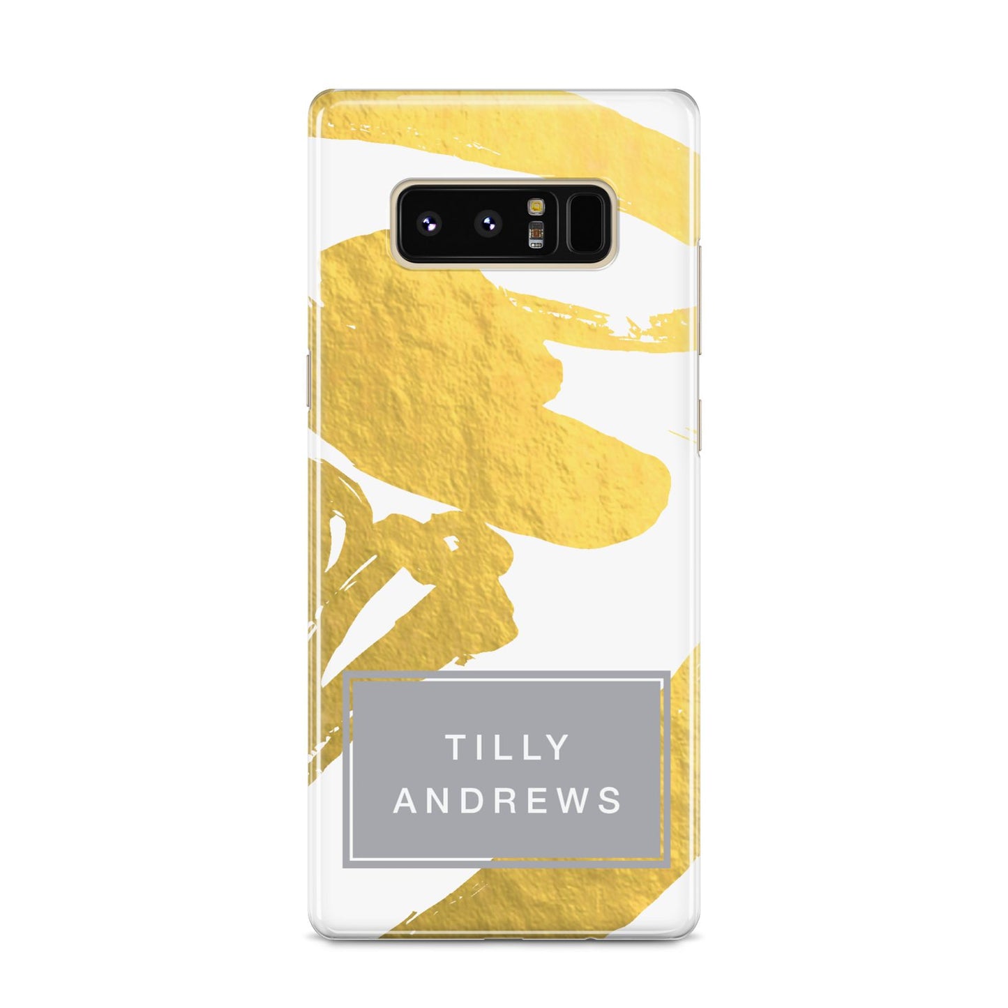 Personalised Gold Leaf White With Name Samsung Galaxy S8 Case