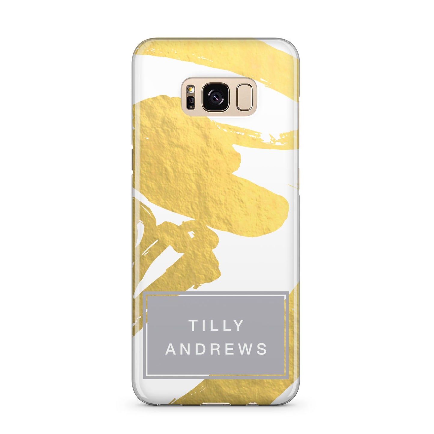 Personalised Gold Leaf White With Name Samsung Galaxy S8 Plus Case