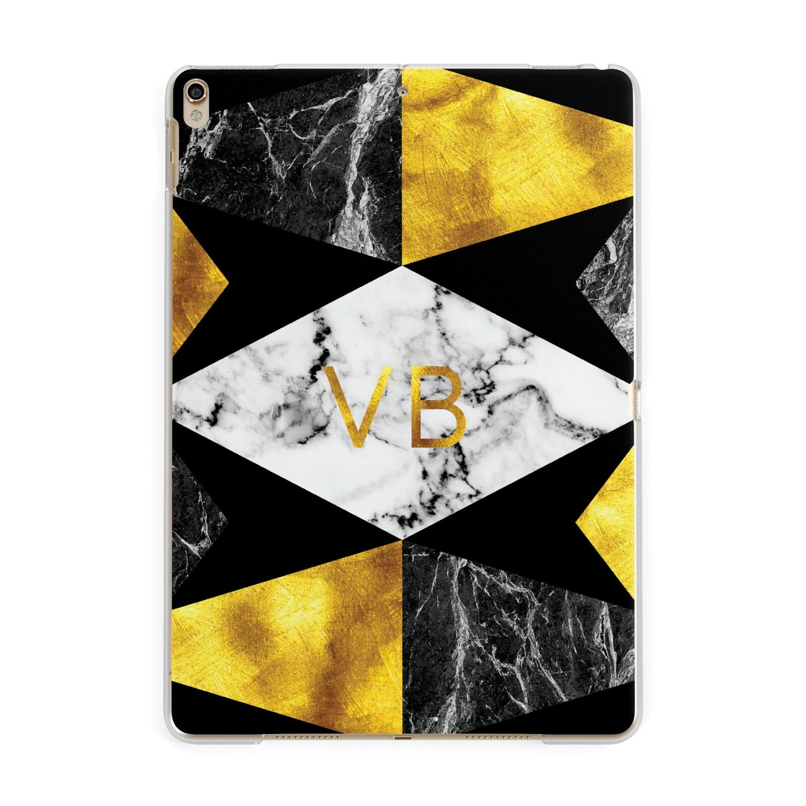 Personalised Gold Marble Initials Apple iPad Gold Case