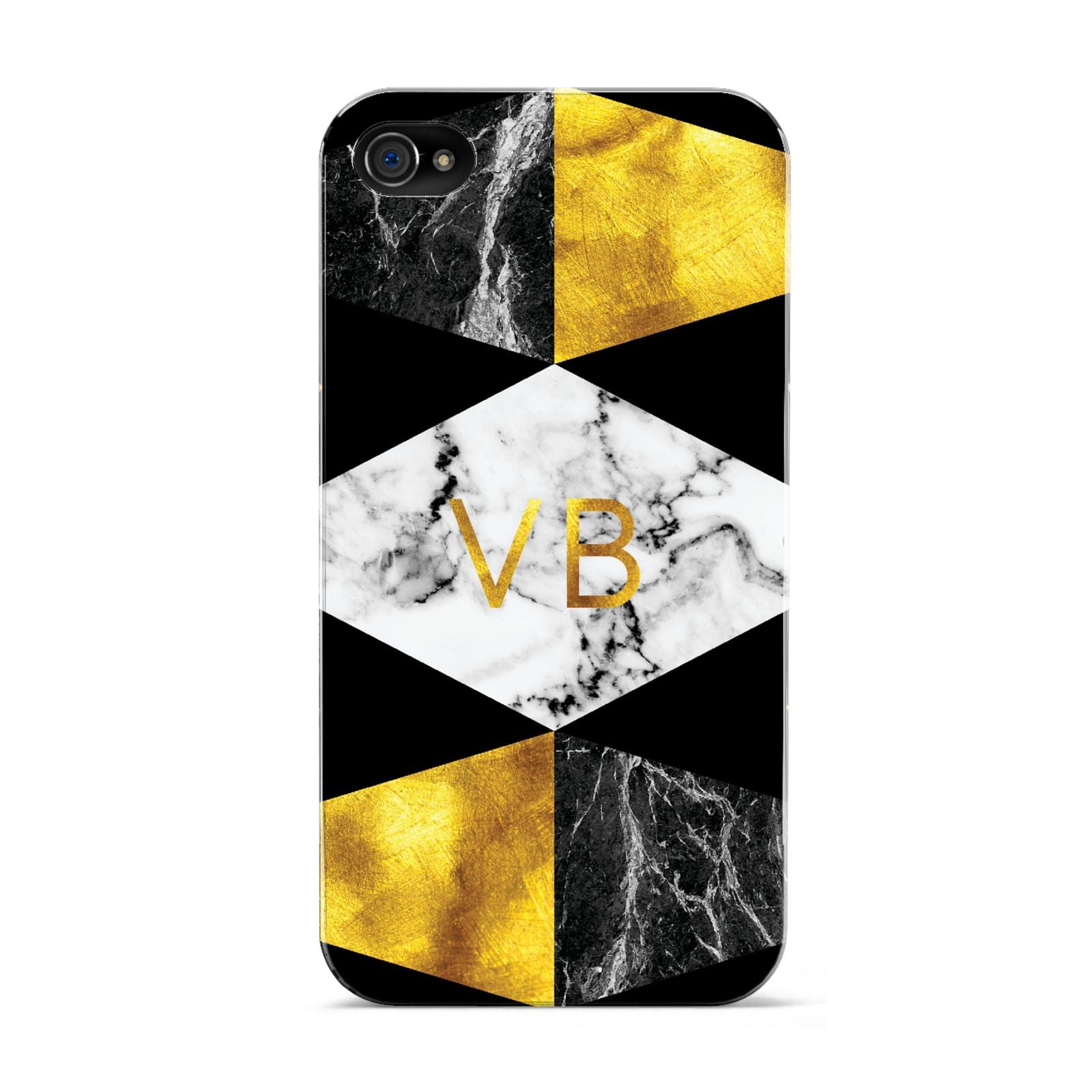 Personalised Gold Marble Initials Apple iPhone 4s Case