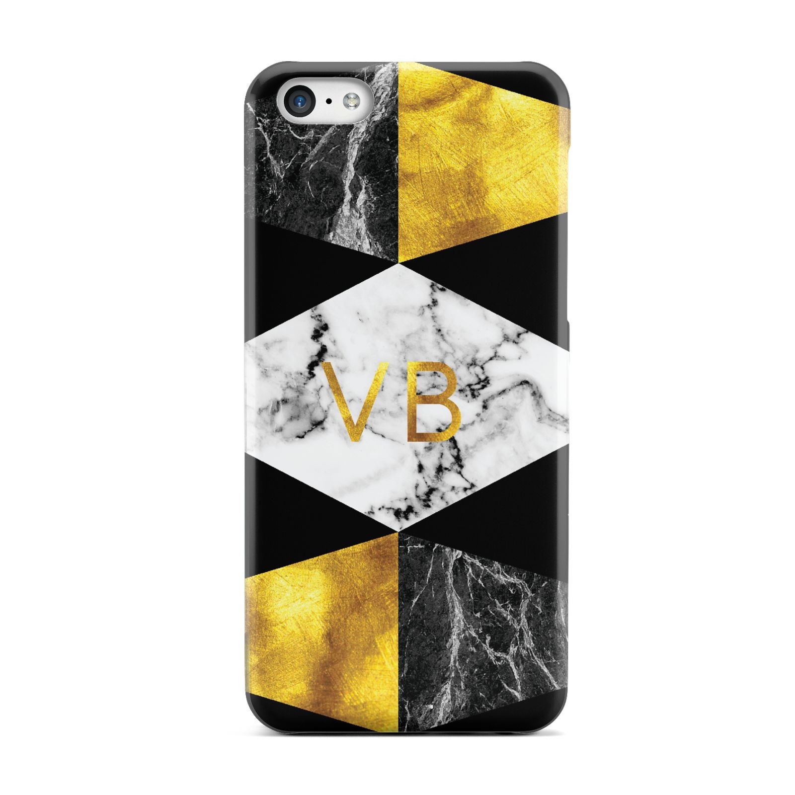 Personalised Gold Marble Initials Apple iPhone 5c Case