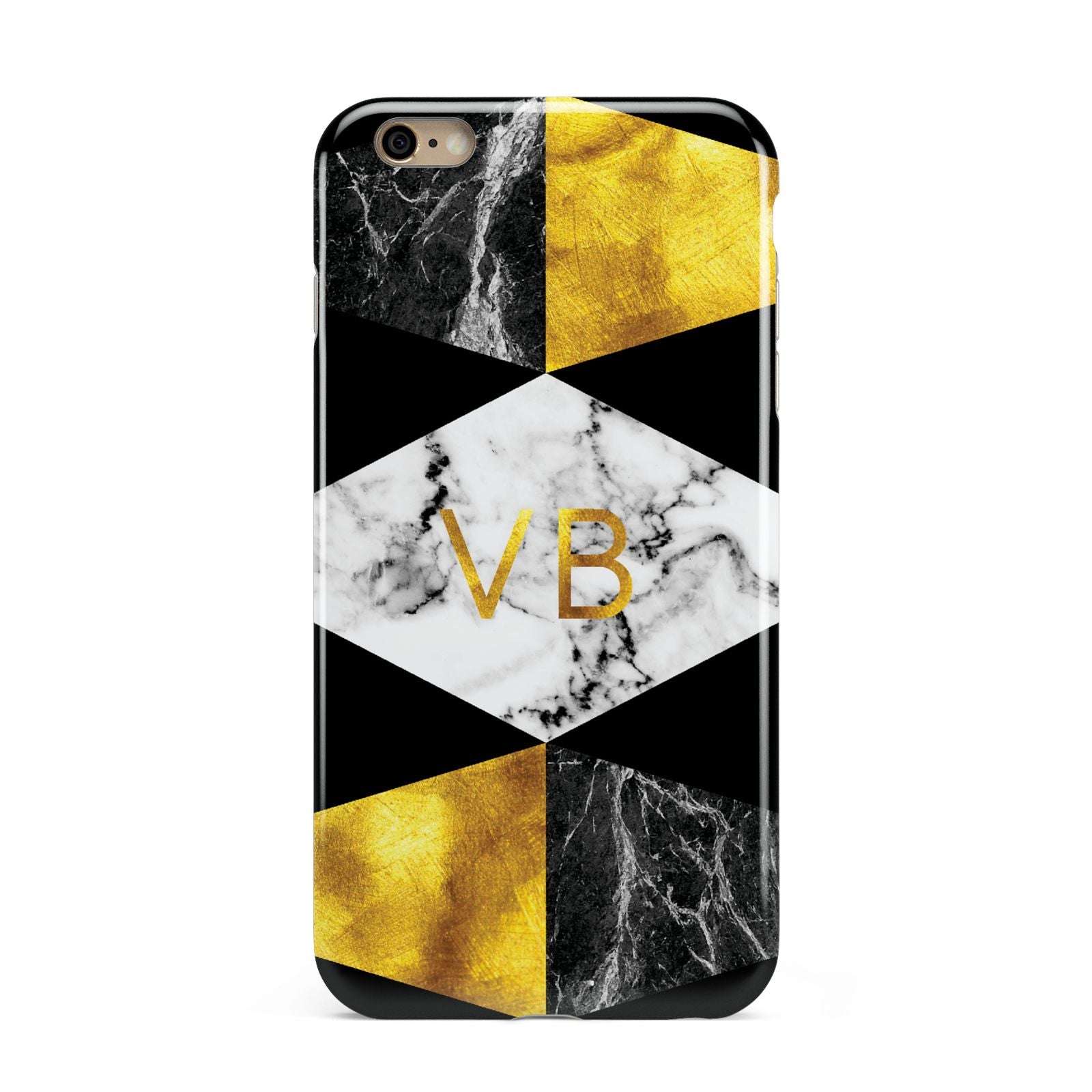 Personalised Gold Marble Initials Apple iPhone 6 Plus 3D Tough Case