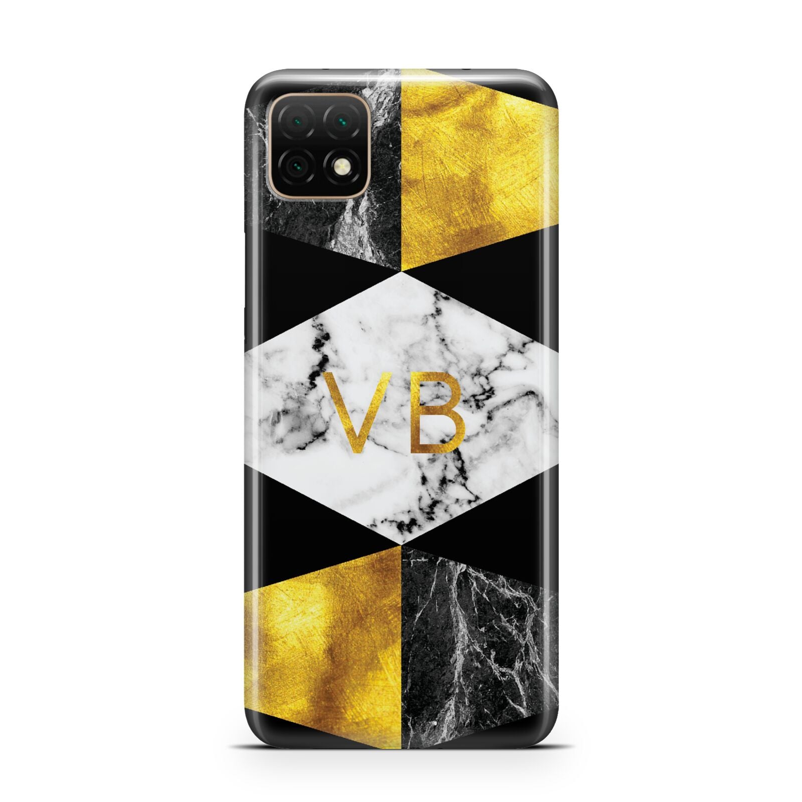 Personalised Gold Marble Initials Huawei Enjoy 20 Phone Case