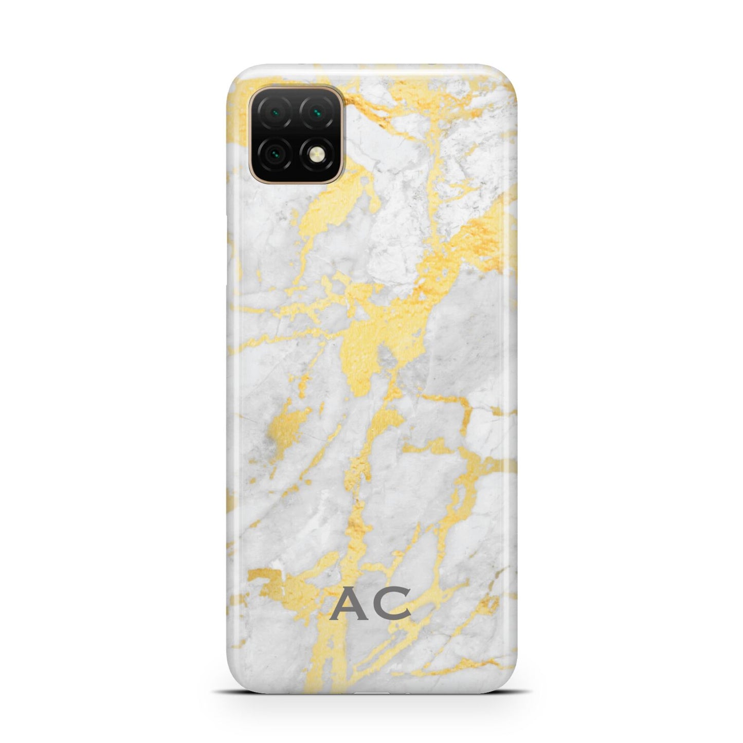 Personalised Gold Marble Initials Huawei Enjoy 20 Phone Case