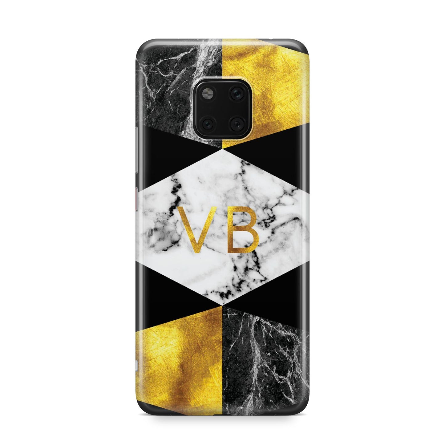Personalised Gold Marble Initials Huawei Mate 20 Pro Phone Case