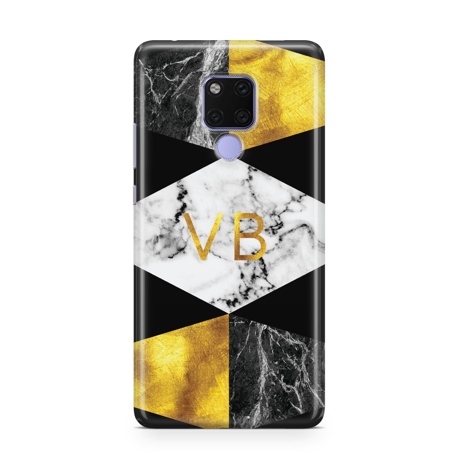 Personalised Gold Marble Initials Huawei Mate 20X Phone Case