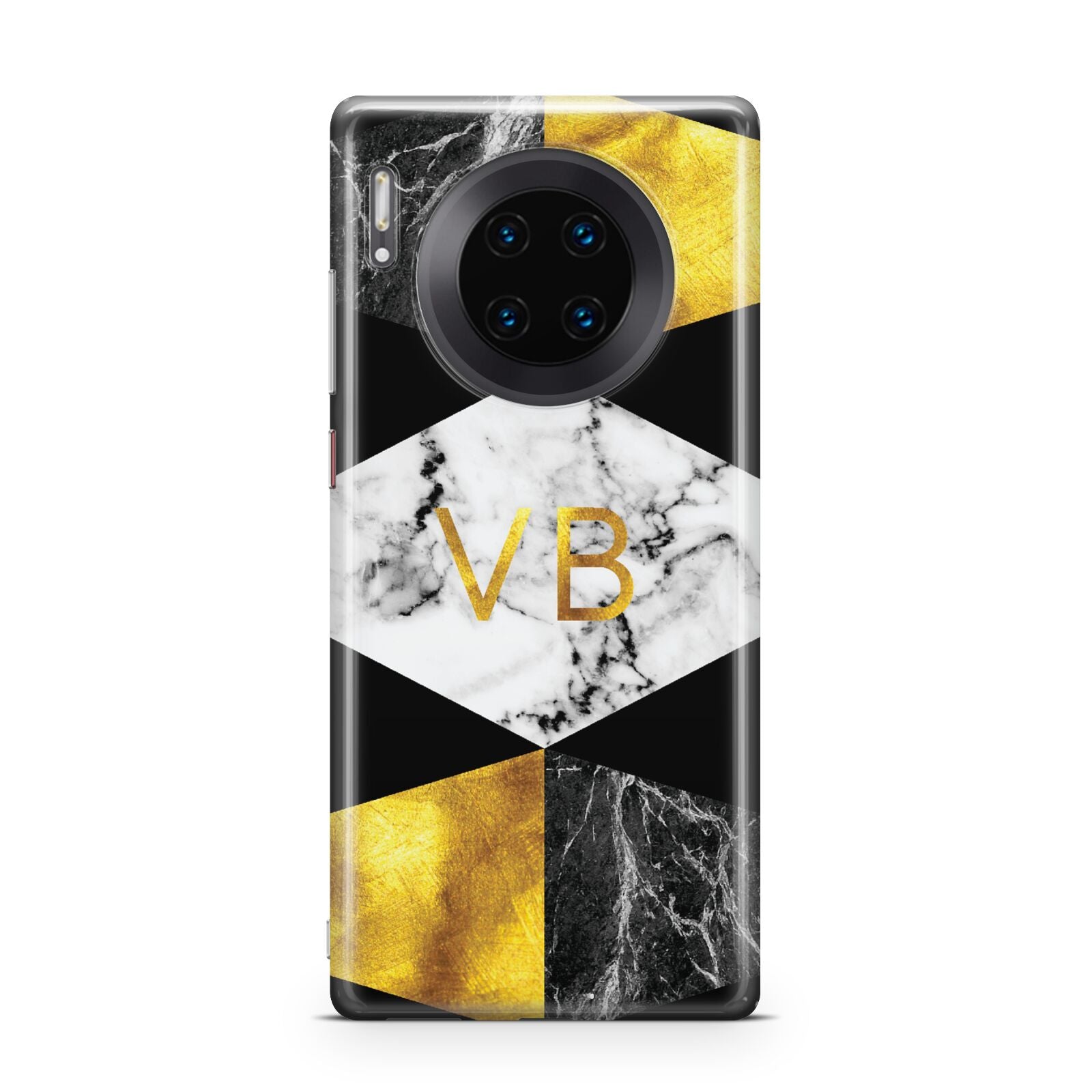 Personalised Gold Marble Initials Huawei Mate 30 Pro Phone Case