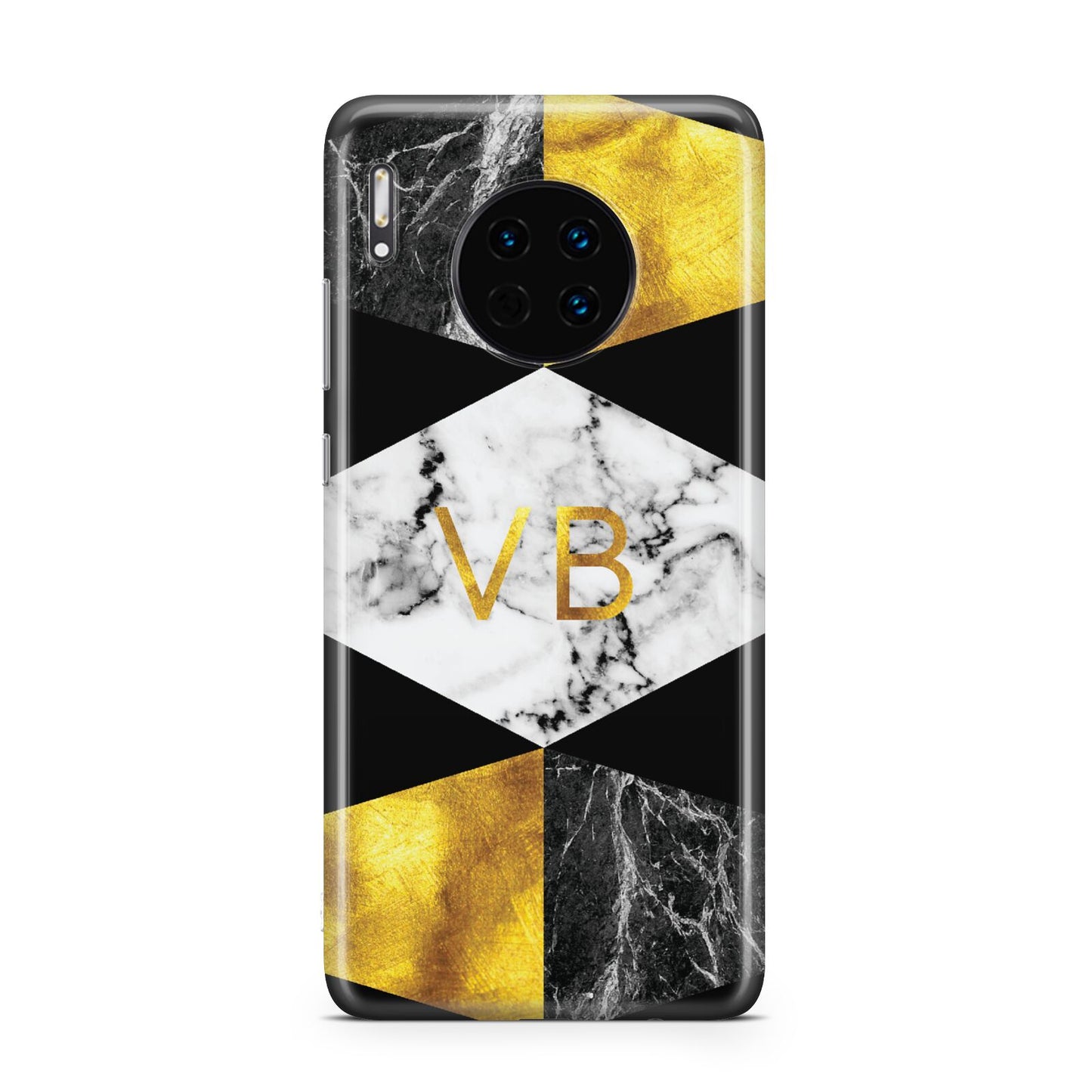Personalised Gold Marble Initials Huawei Mate 30