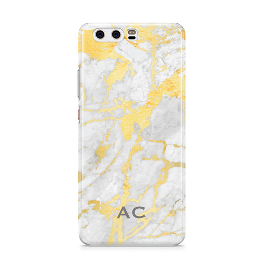 Personalised Gold Marble Initials Huawei P10 Phone Case