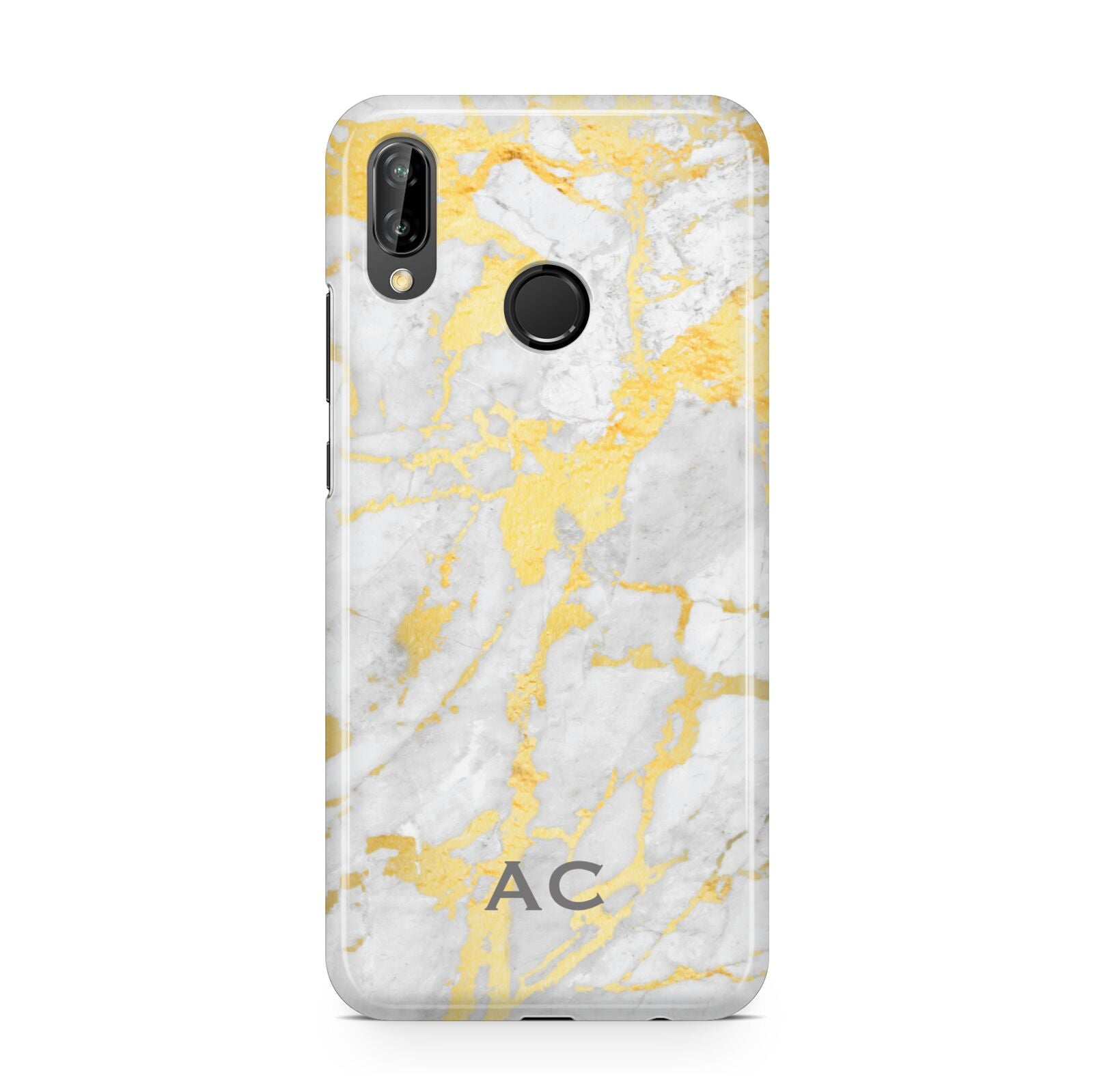 Personalised Gold Marble Initials Huawei P20 Lite Phone Case