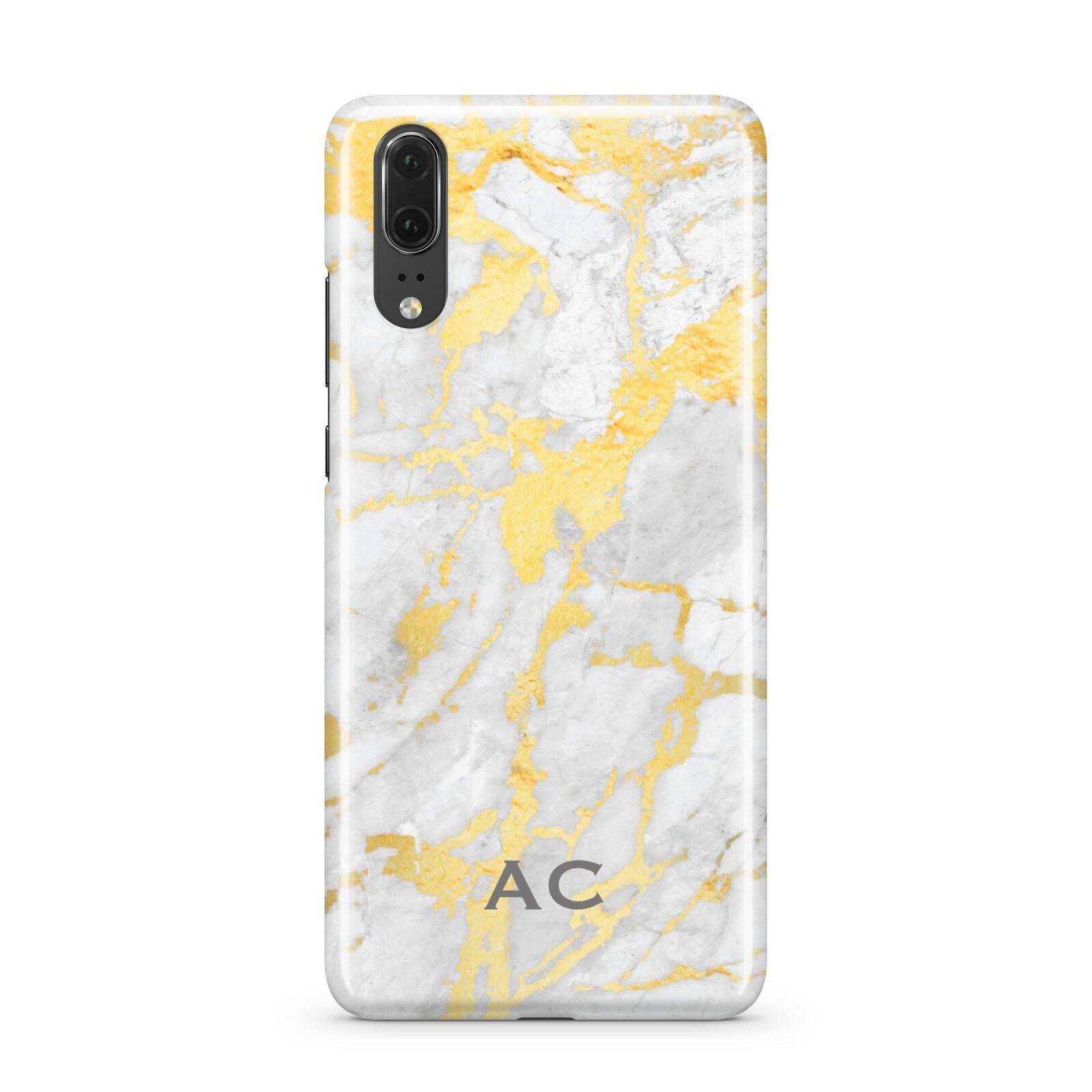Personalised Gold Marble Initials Huawei P20 Phone Case