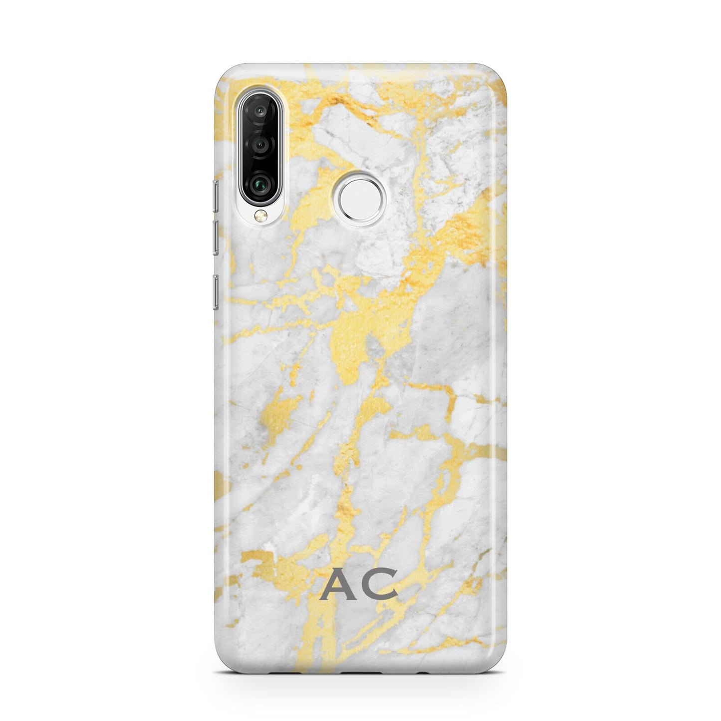Personalised Gold Marble Initials Huawei P30 Lite Phone Case