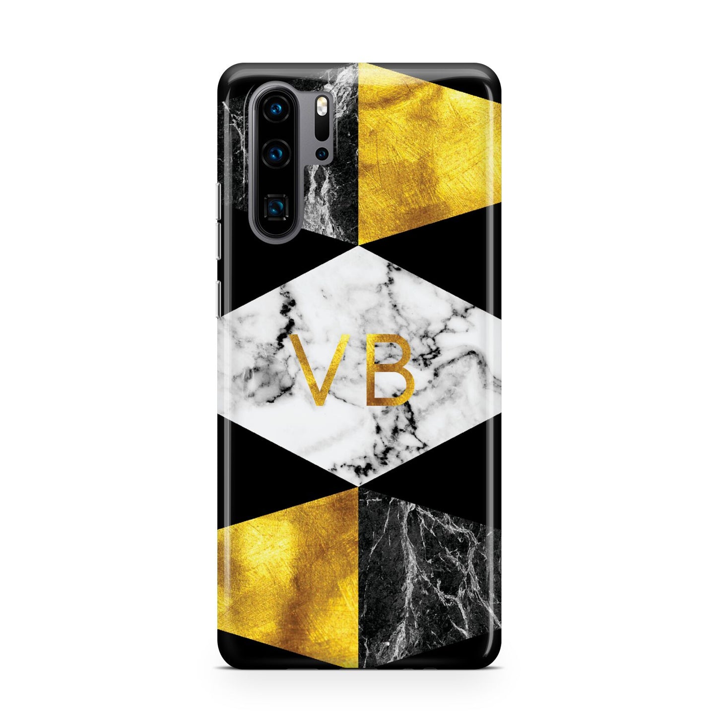 Personalised Gold Marble Initials Huawei P30 Pro Phone Case