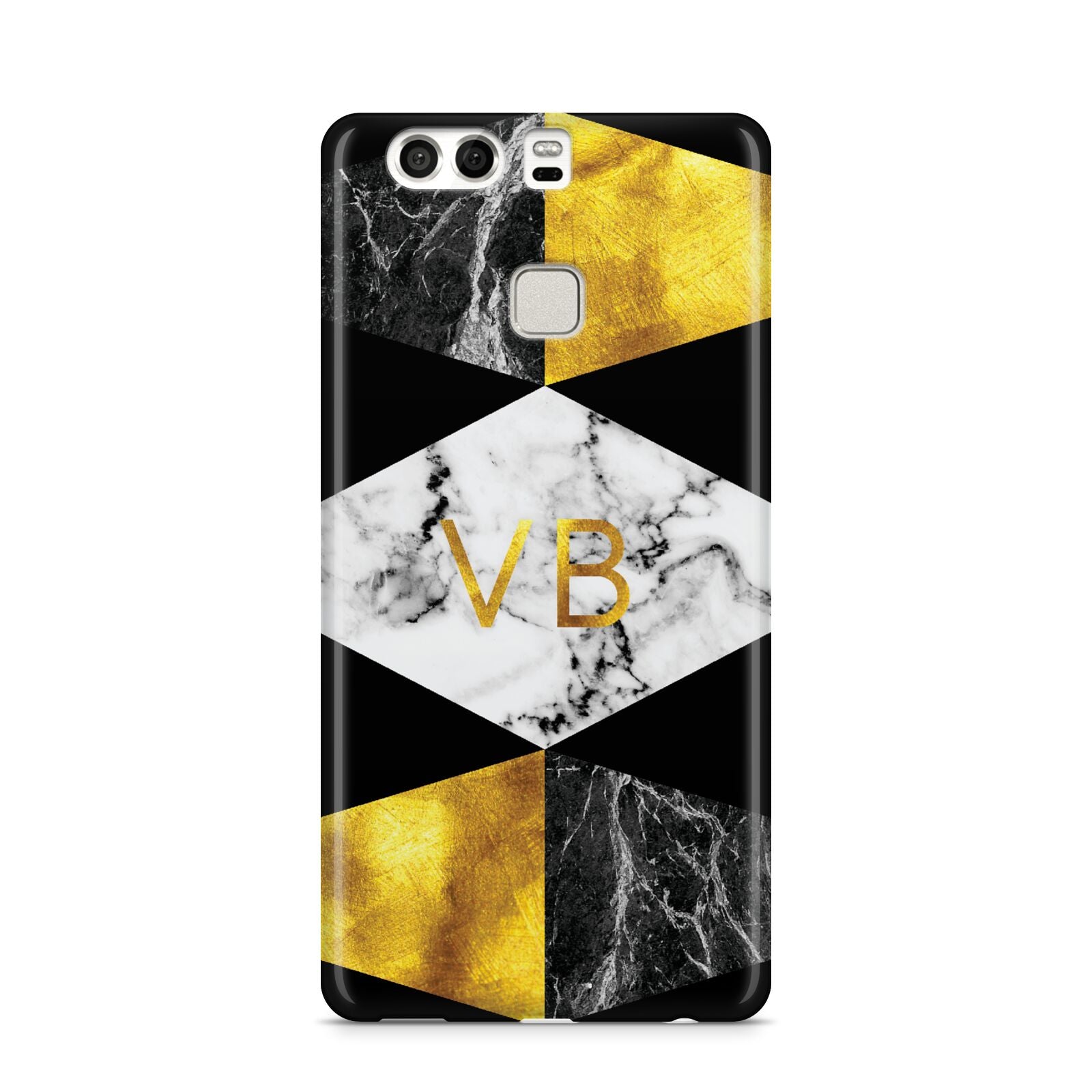 Personalised Gold Marble Initials Huawei P9 Case