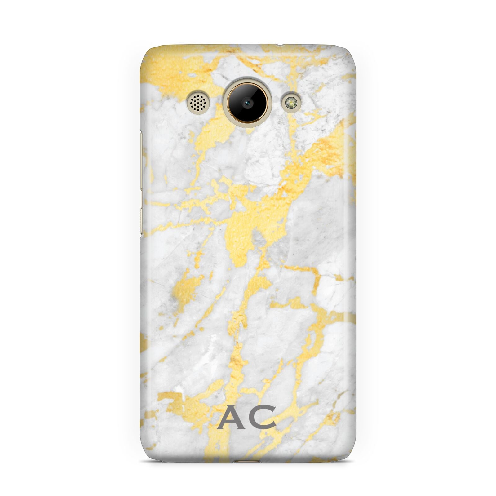 Personalised Gold Marble Initials Huawei Y3 2017