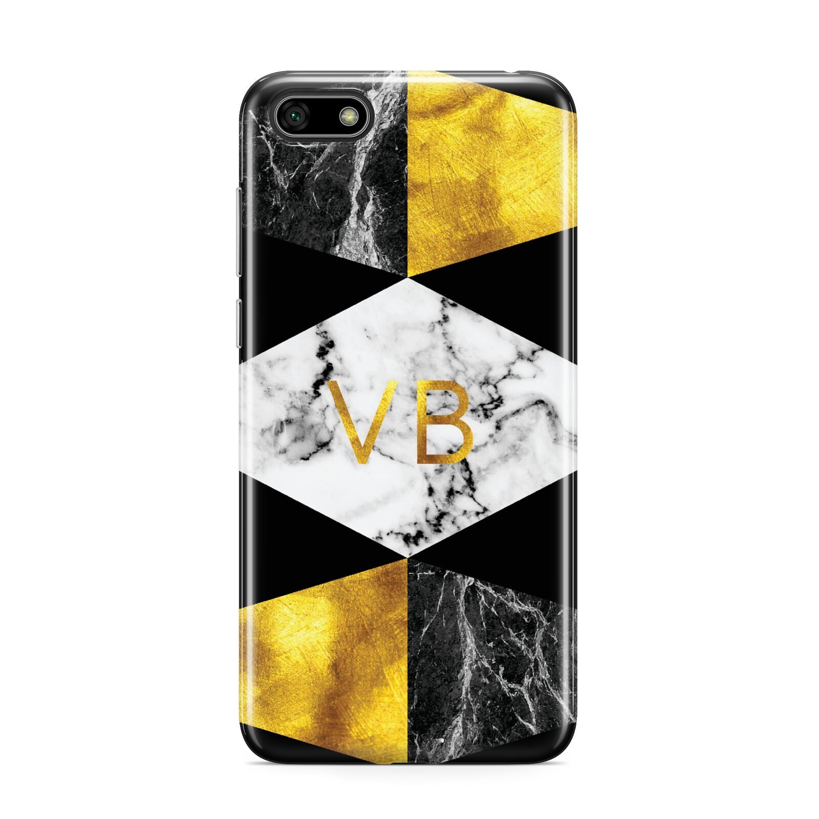 Personalised Gold Marble Initials Huawei Y5 Prime 2018 Phone Case